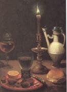Gottfried Von Wedig Still Life with a Candle (mk05) oil on canvas
